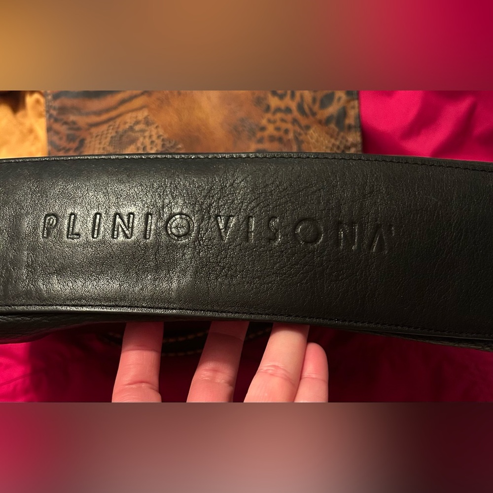 Plinio visona black genuine leather purse-  beautiful- used - nice quality.